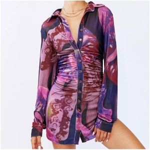 With Jean x Lord Newry Andy dress in flamboyant anthurium purple S